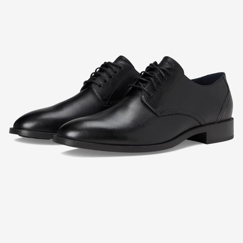 Cole Haan Black Hawthorne Plain Oxfords